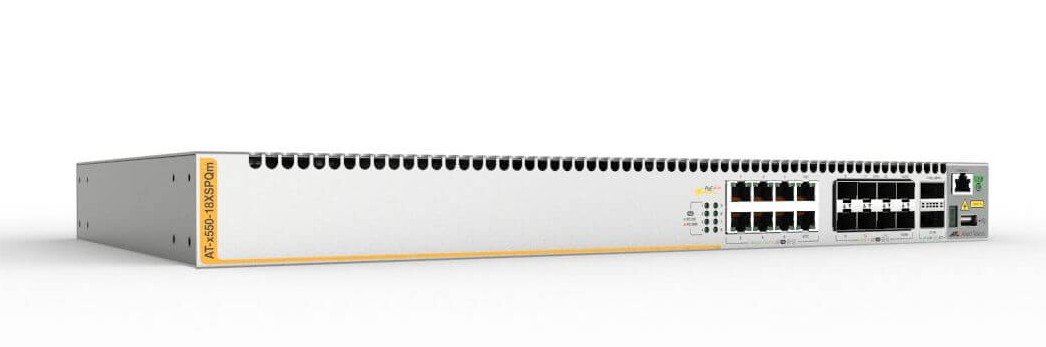 Allied Telesis X550-18XSPQM Managed L2 10G Ethernet (100/1000/10000) Power over (PoE) 19U Silver AT-X550-18XSPQM-10