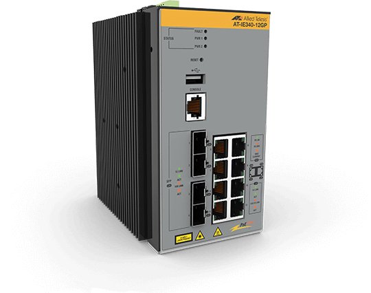 Allied Telesis AT-IE340-12GP-80 Managed L3 Gigabit Ethernet (10/100/1000) Power over (PoE) Grey