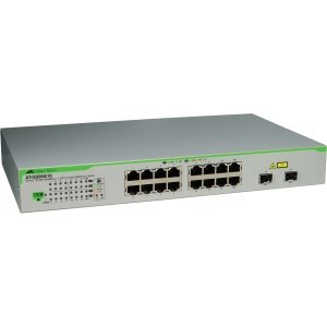 Allied Telesis AT-GS950/16PS Unmanaged Gigabit Ethernet (10/100/1000) Power over (PoE) Green, Grey AT-GS950/16PS-10