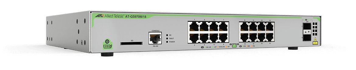Allied Telesis GS970M/18 Managed L3 Gigabit Ethernet (10/100/1000) Grey AT-GS970M/18-10