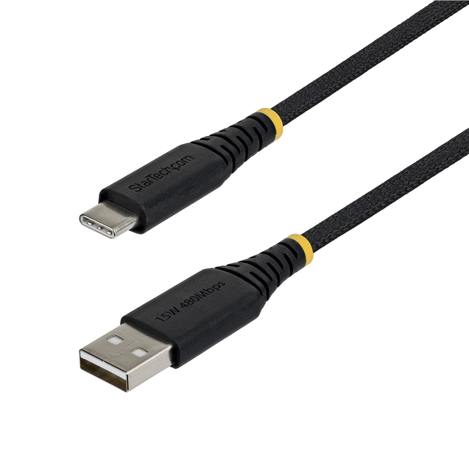 Startech StarTech.com 6in (15cm) USB-A to USB-C Fast Charging Cable, 15W 3A, Dual-Layer Braided USB2AC6INBR